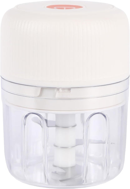 Electric Garlic Chopper, 250ML USB, Mini Vegetable Onion Chopper White Col