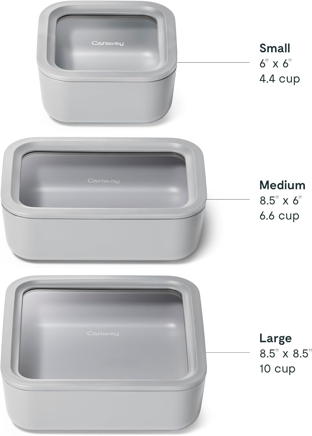 Caraway 13pc Glass Food Storage Container Set - Easy to Store, Non Toxic Lunch Box - with Glass Lids - Includes Storage Organizer - Mist