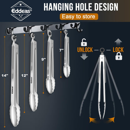 Eddeas Kitchen Tweezers Tongs, Cooking Tweezers Stainless Steel - 3 Size 12'' 10'' & 8 inch Ideal for Meat, pasta, plating and pinching delicate small pieces of food, Set of 3