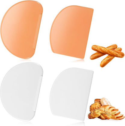 4PCS Bowl Scrapers for Bread Dough, Dough Scraper Silicone Set