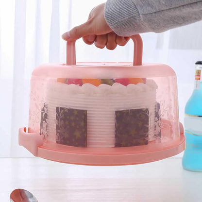 Cake Carrier with Lid and Handle, BPA-Free Cake Containers Cake Holder for 10 inch Cake Cupcake Carrier - Plastic Cover Two Sided Base for Transport Pies Nuts Fruit Perfect Gifts (Blue)