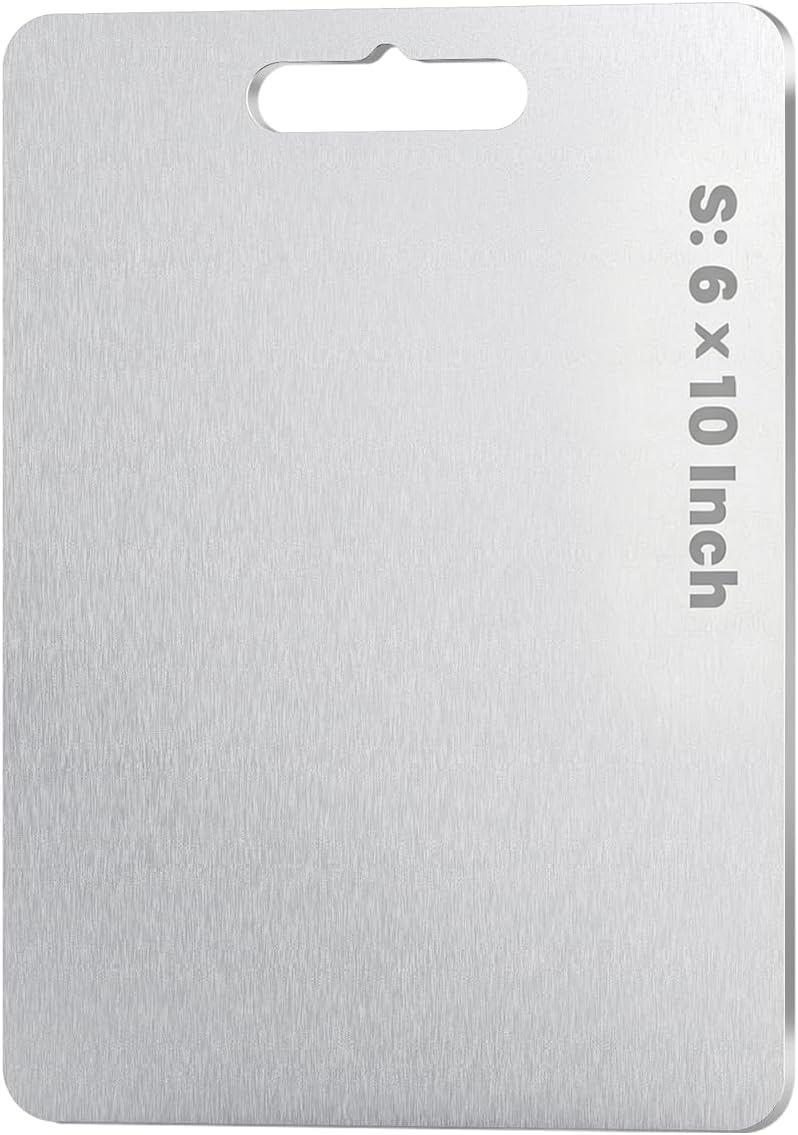 Titanium Cutting Board Set of 3 (S+M+L), 100% Pure Titanium Kitchen Cutting Boards, Double-Sided Chopping & Serving Board for Meat, Vegetables & Cheese, Lightweight, Durable & Dishwasher Safe