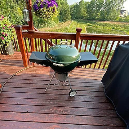 GRISUN Grill Table Shelf and Lid Holder for Weber Kettle Grills 22 Inches, Charcoal Grill Side Table Shelf and Slide a Side Lid Prop, Charcoal Grill Accessories for Weber, (Grill No Included)