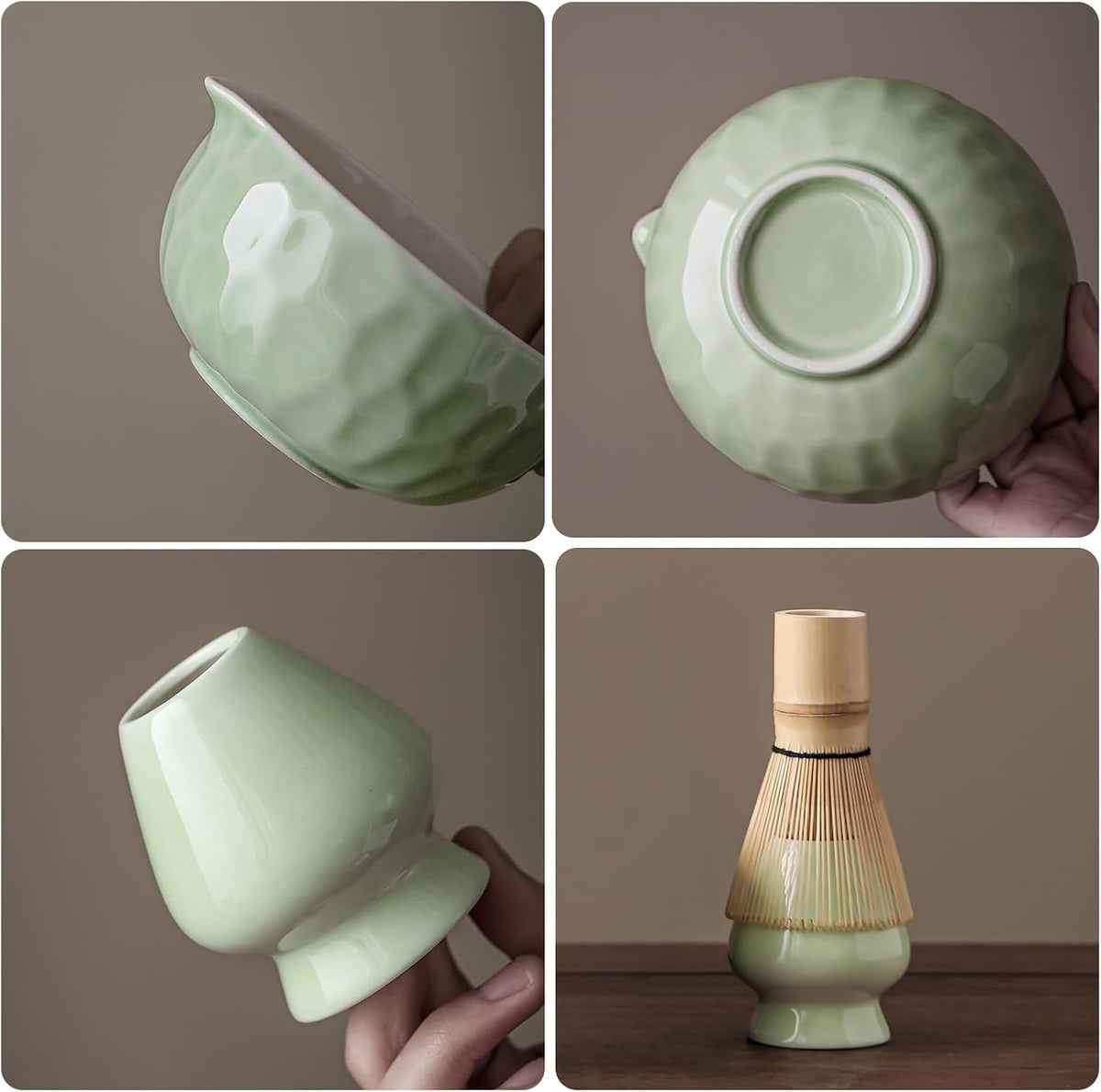 Matcha Whisk, Handcrafted Bamboo Whisk for Matcha Powder (Yellow)