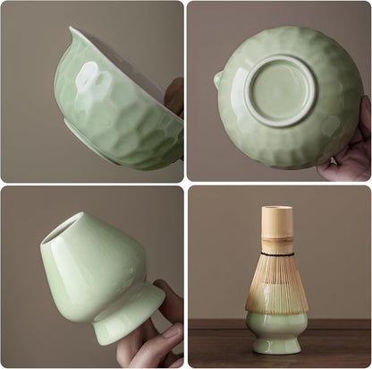 Matcha Whisk, Handcrafted Bamboo Whisk for Matcha Powder (Yellow)