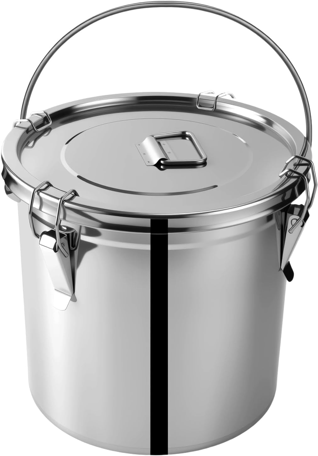 25lb Stainless Steel Containers with Lids, 12L/3.1gal 304 Stainless Steel Storage Containers, Metal Bird Seed Storage Container for Rice Flour Sugar Grain Coffee Bean Kitchen Jar
