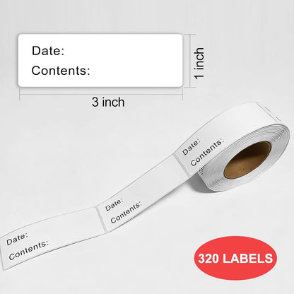 300pcs Removable Freezer Labels, 1 x 2 Inch Food Labels to Write on Food Storage Stickers Date Label, Waterproof Oil Resistant Canning Labels Jar Labels Freezer Paper Label, Clean Leaves No Residue