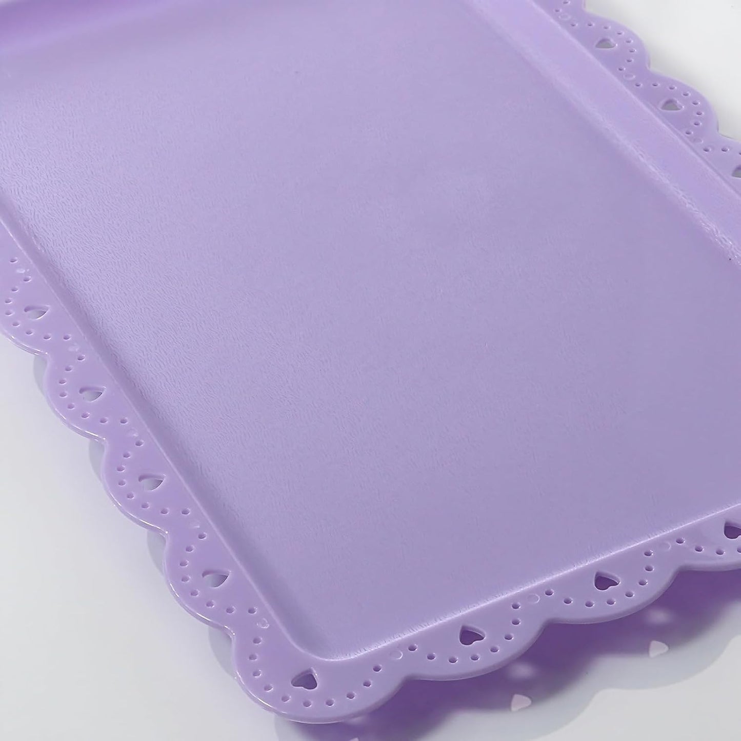 Set of 6 Plastic Serving Trays Food Tray - 14" x 9" Rectangle Serving Platter for Party Cafeteria Kitchen Restaurant , Small Flat Trays for Dessert Fruit Cookie Snack (6, White)