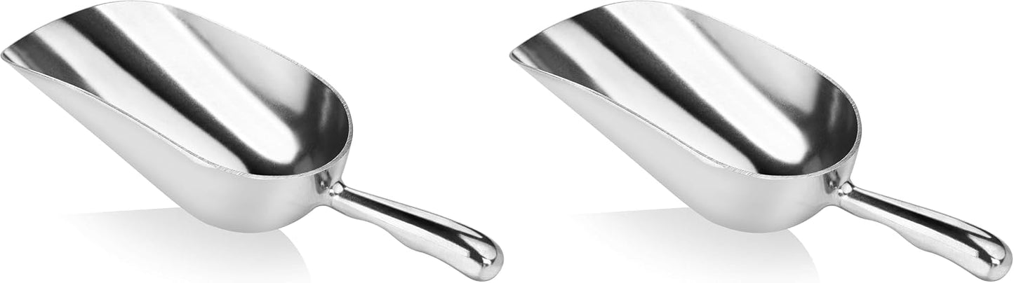 New Star Foodservice 34509 One-Piece Cast Aluminum Round Bottom Bar Ice Flour Utility Scoop, 5-Ounce, Silver (Hand Wash Only)