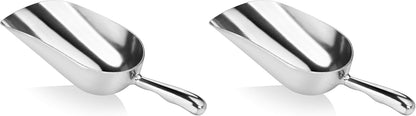 New Star Foodservice 34509 One-Piece Cast Aluminum Round Bottom Bar Ice Flour Utility Scoop, 5-Ounce, Silver (Hand Wash Only)