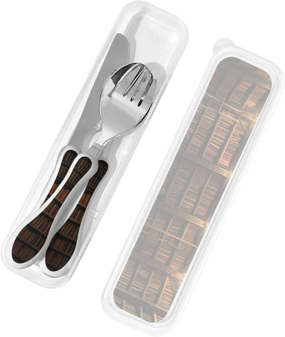 3-Piece Kids Silverware Set With Storage Case, Stainless Steel Reusable Children Safe Knife Spoon Fork Set Candy Children Flatware Set For Kids Lunch Box