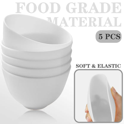 7Pcs Silicone Mixing Bowls, Silicone Bowls for Facials, DIY Face Mask Mixing Bowl for Home Salon Spa Face Skin Applicator Bowl, Black