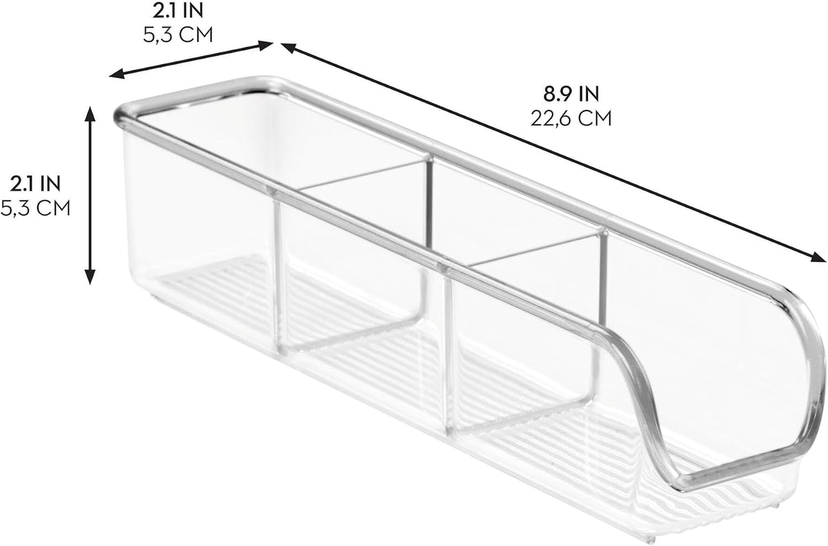 iDesign Plastic Packet and Tea Bag Organizer, Clear | Kitchen Storage Container, For Sugar, Salt, Pepper, Sweeteners, Tea Bags, Spices, The Linus Collection