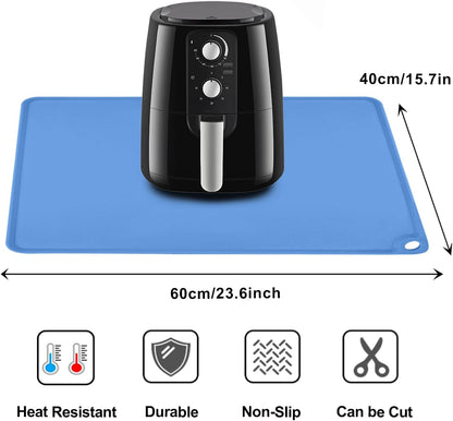 Extra Large Silicone Mat, 31.5x23.6 Inch Heat Resistant Mat for Kitchen Counter, Non Stick Silicone Baking Mat for Dough and Pastry, Thick Silicone placement Countertop Protector, Black countertop mat