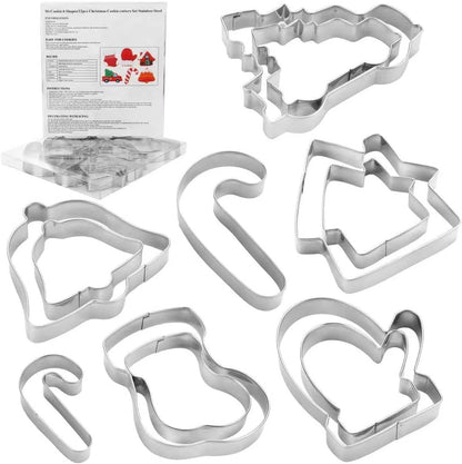 MrCookie 4" Large Christmas Cookie Cutters Set,Thickened Stainless Steel
