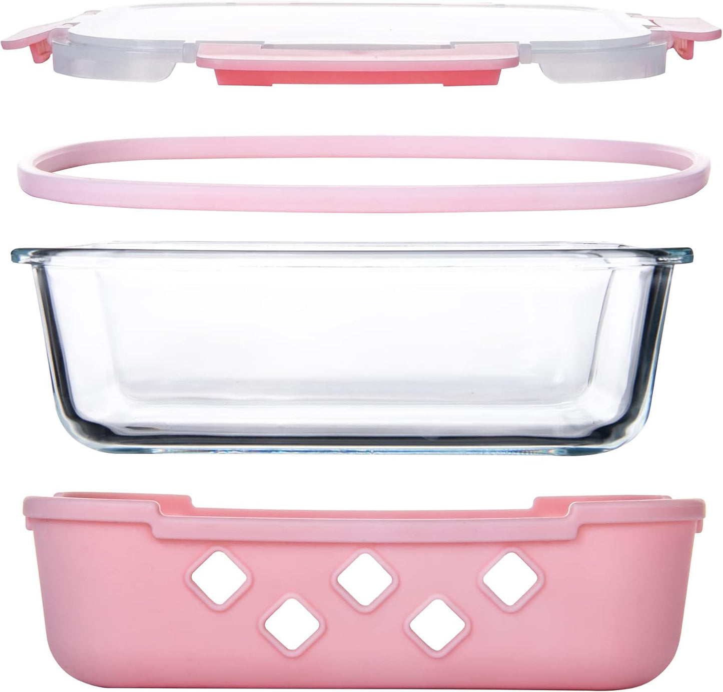 10 Pack Glass Meal Prep Containers with Removable Silicone Sleeves,Food Storage Container Set with Airtight Lids (34oz+12oz)