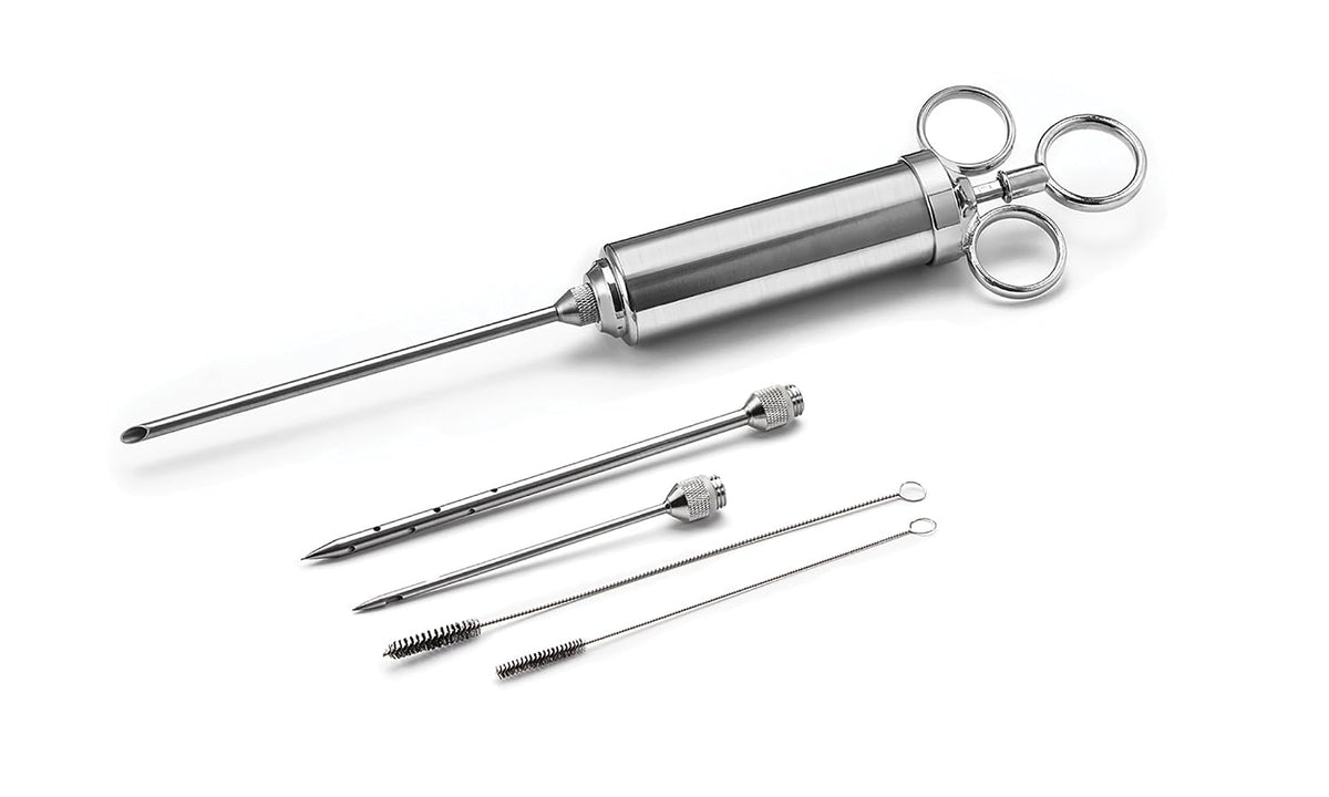 Outset 76456 Stainless Steel Meat Injector, 6-piece, Set