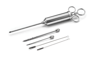 Outset 76456 Stainless Steel Meat Injector, 6-piece, Set