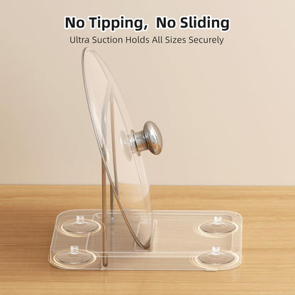 Pot Lid Holder with Wavy Spoon Rest for Kitchen Counter