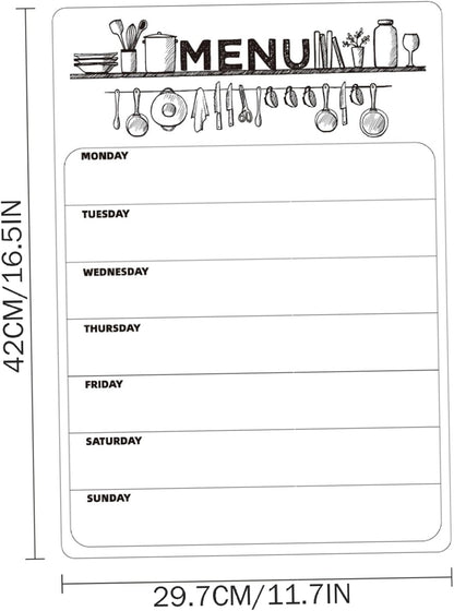 Magnetic Weekly Planner for Fridge 16.5x11.7 Inch Dry Erase Meal Planner Board Reusable Menu Board for Kitchen Office Notes or Daily Reminders