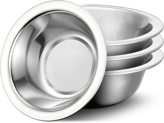 304(18/8) Stainless Steel Mixing Bowls for Kitchen, 4 Pack 6.3" 13.67 fl.oz Metal Mixing Bowls Set Stackable for Baking Serving Cooking Food Prep Storage Dishwasher Safe Lightweight