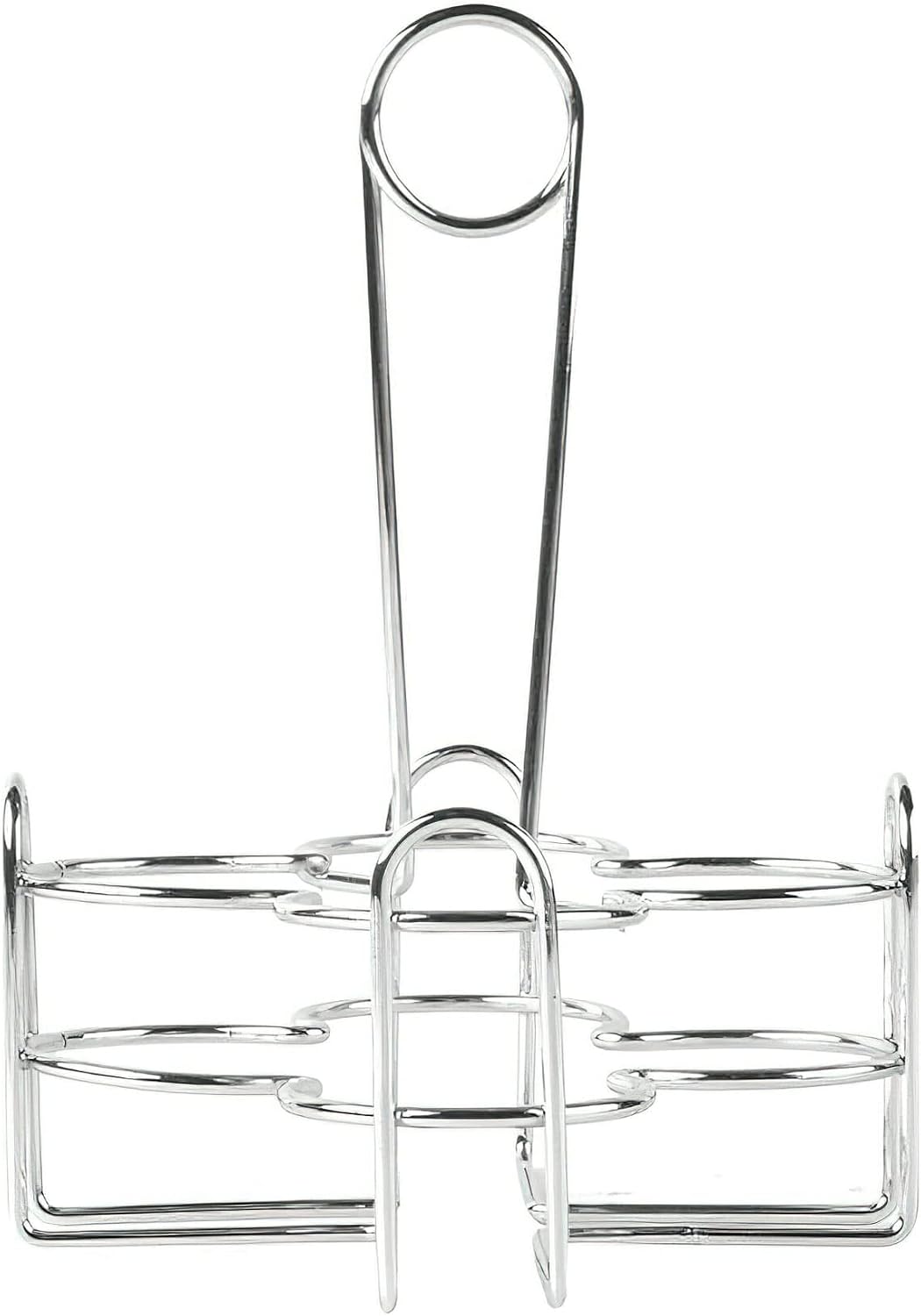 G.E.T. 4-221623 Metal Condiment Condiment Caddy with Number Holder, 4 Compartment, Chrome, 6.5" x 6.5"