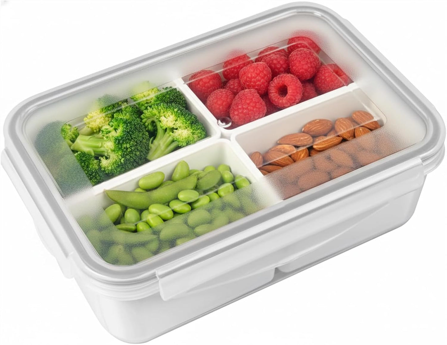 carrotez Food Storage Containers with 3 Removable Compartments, Food Prep Container with Airtight Lids, Portion Control Container, Microwave Safe, Reusable, 4.64 Cup (1100ml)