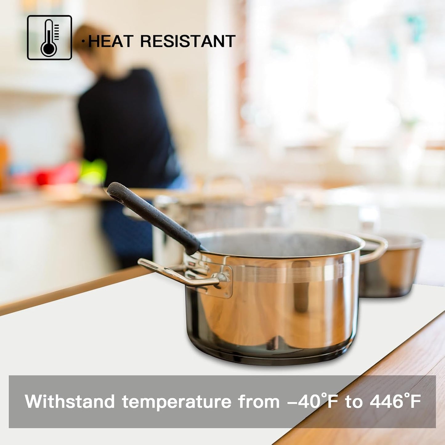 Silicone Mats for Kitchen Counter, 47.3"x23.6"x0.08" Largest Heat Resistant Mat Kitchen Island Waterproof 2MM Thick Countertop Protector Mat Nons-slip Extra Large Counter Mat (Black)