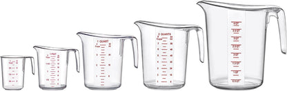 Amazing Abby - Melissa - Plastic Measuring Cups, Food-Grade Measuring Jugs, 1/2/4/8-Cup Capacity, Unbreakable, Stackable, Dishwasher-Safe, Great for Oil, Vinegar, Flour, and More