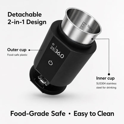 Espresso Scale with Auto Timer, 3‑in‑1 SUS304 Coffee Dosing Cup, 0.1g Precision 300g, USB‑C Rechargeable OLED Display, Portable Shot Scale for Coffee Beans & Ground Powder, Black