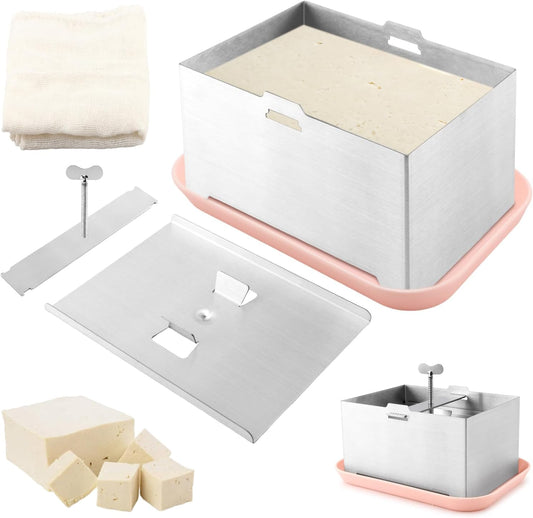Stainless Steel Tofu Press with Presser Towel & Drip Tray