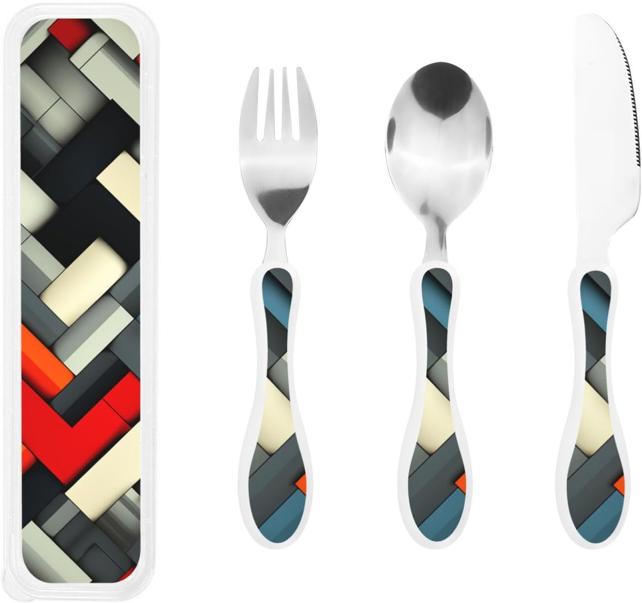 3-Piece Kids Silverware Set With Storage Case, Stainless Steel Reusable Children Safe Knife Spoon Fork Set Insects Love Children Flatware Set For Kids Lunch Box