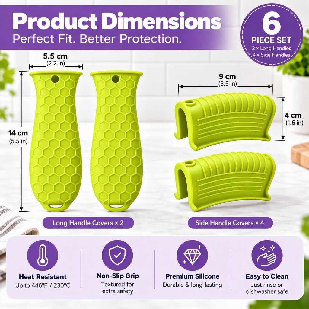 10Pcs Cast Iron Handle Cover, Silicone Pot Holders