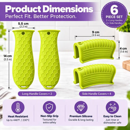 10Pcs Cast Iron Handle Cover, Silicone Pot Holders