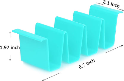 Youngever 8 Pack Plastic Taco Holder Stand, Dishwasher Top Rack Safe, Microwave Safe, Set of 8 Assorted Colors (Coastal)