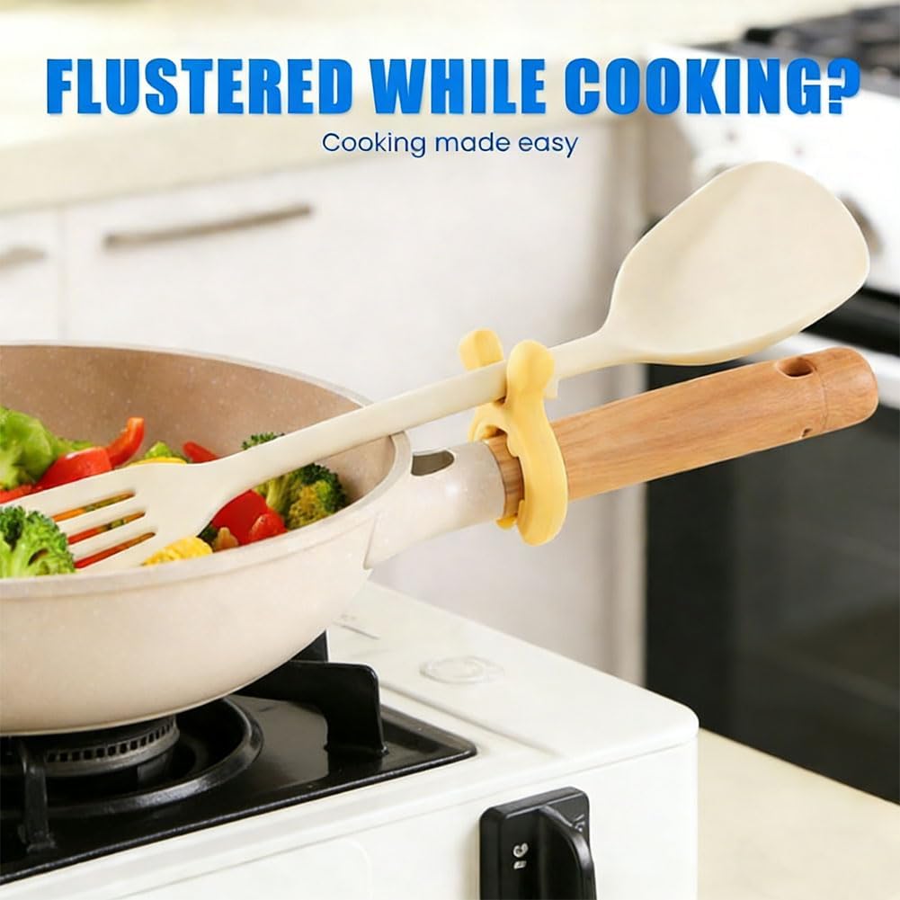 Multifunction Silicone Pot Handle Spatula Rack, Multifunctional Stove Top Organizer, Anti-Scald Utensil Holder & Steam Releaser, Prevents Boil-Overs & Keeps Kitchen Clean
