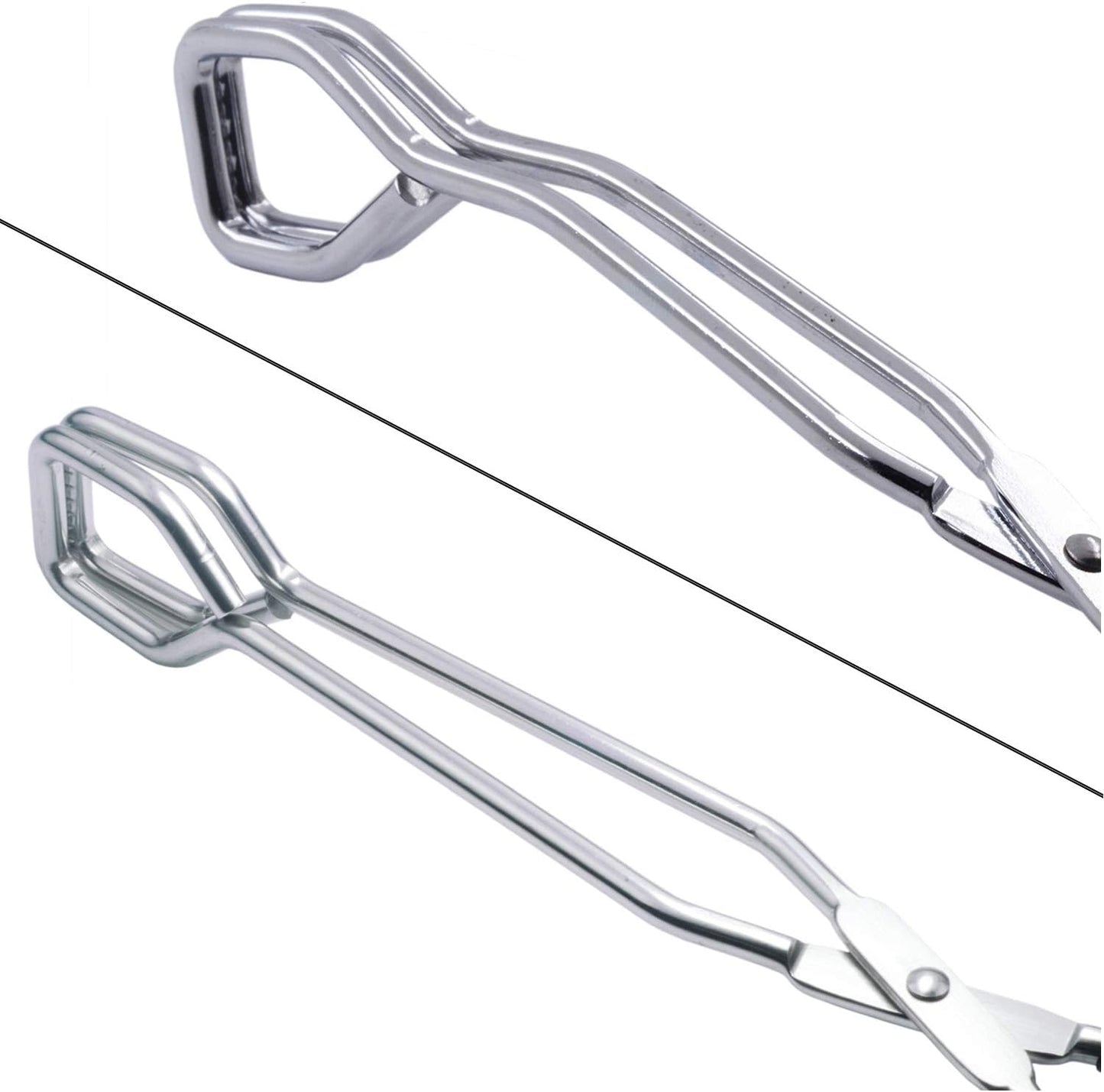 HINMAY Scissor Cooking Tongs 11-Inch Stainless Steel Wire Tongs Kitchen Scissor Tongs, Set of 2