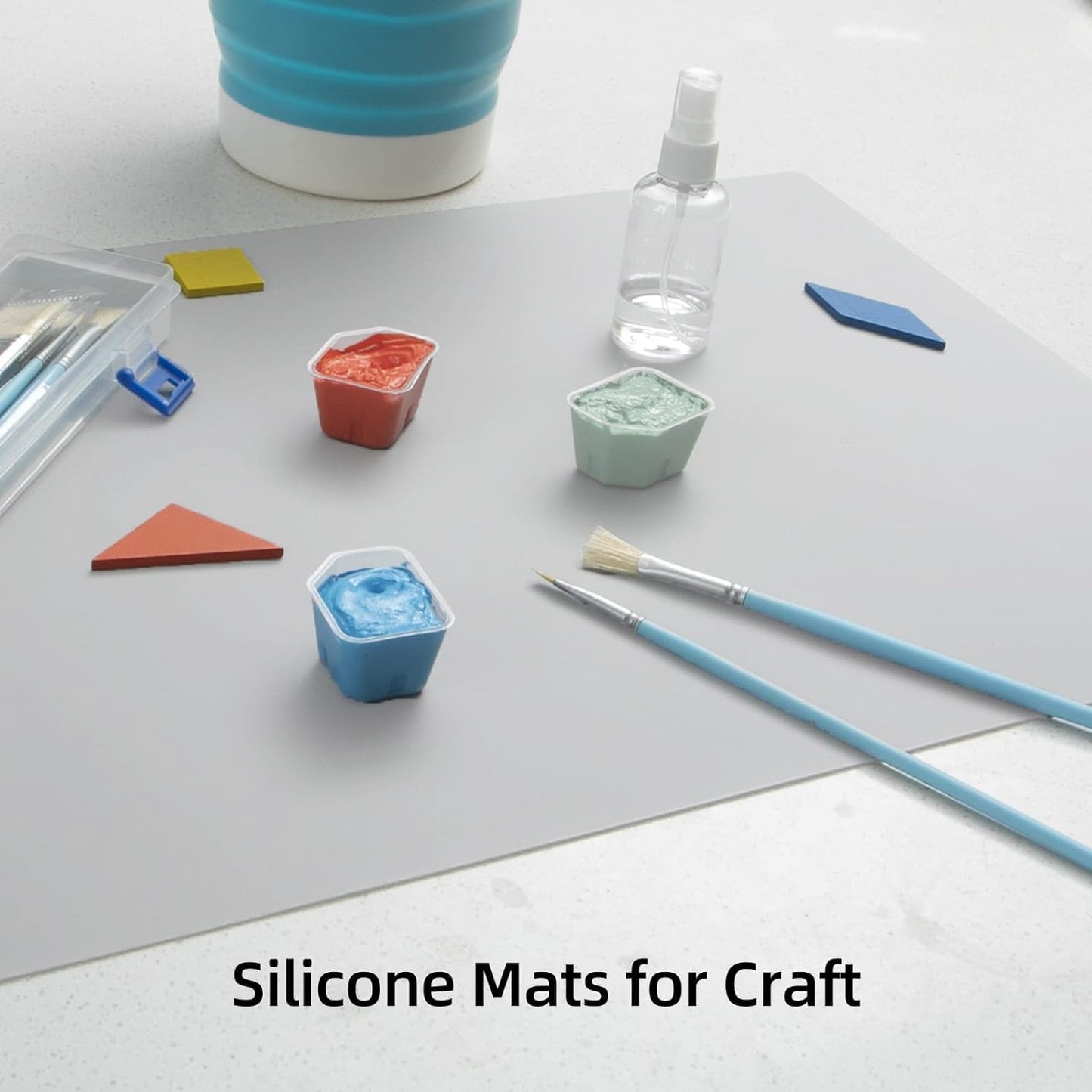 20 * 16” Silicone Protective Mats 2-Pack, Arts & Crafts Mats, Non-Stick Extra Large Pastry Baking Mats, Tabletop Protectors, Heat Resistant Countertop Protectors (Black)