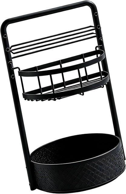 Double Layer Condiment Rack Organizers With 360 Degree Rotating Base And Detachable Paper Towel Holder Seasoning Bottle
