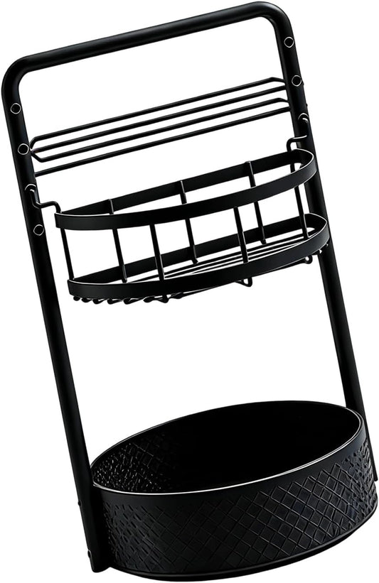 Double Layer Condiment Rack Organizers With 360 Degree Rotating Base And Detachable Paper Towel Holder Seasoning Bottle