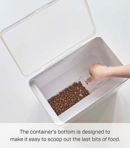 YAMAZAKI Home Tower Airtight Pet Food Storage Container - Cat And Dog Food Holder Bin With Transparent Lid And Handle - Extra Large - Polypropylene - 6.6 Gallons, 25 Liters