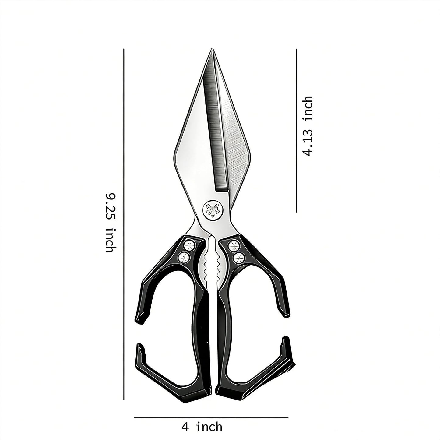 Multifunctional Heavy Duty Kitchen Shears,Kitchen Shears for Cutting Chicken,Kitchen Scissors for Food, Japanese High-Carbon Steel Culinary Poultry Shears, for Chicken,Meat,Fish,Bone Cutting(Silver)