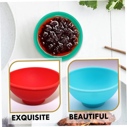 4 Pcs Mini Silicone Condiment Bowls Small Seasoning Dishes Sauce Bowls for Serving Cooking and Meal Prep
