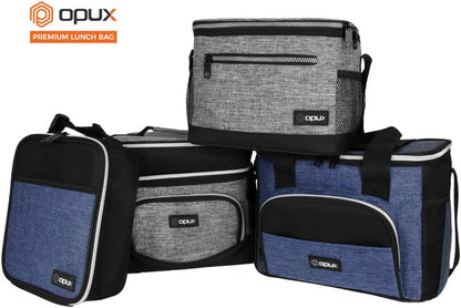 opux Insulated Lunch Box Men Women, Lunch Bag for Work School, Leakproof Soft Cooler Tote Adult, Large Lunch Pail Kids Boys Girls, Picnic Beach Food Bag with Shoulder Strap, Purple Floral