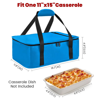 Bodaon Insulated Casserole Carrier Bag, Fits 9x13 and 11x15 Inch Baking Dish with Lid, Casserole Carriers for Hot or Cold Food for Transport, Thermal Lasagna Potluck Warmer Travel Tote, Black
