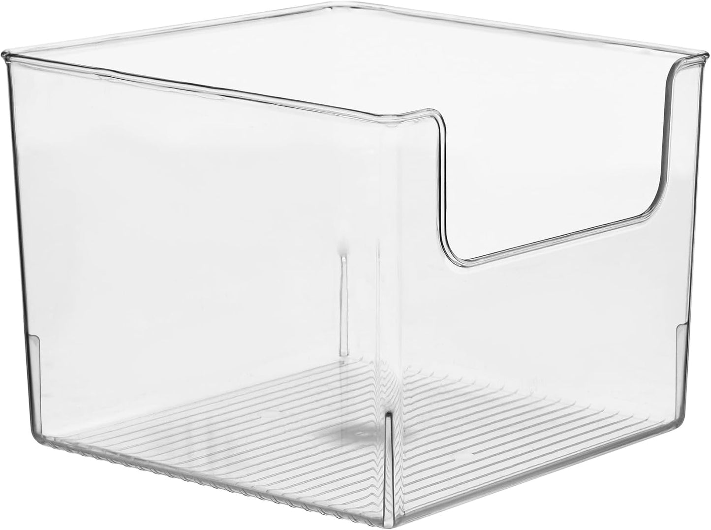iDesign Open-Front Storage Bin for Kitchen, Pantry, Bathroom, or Home Office, Clear, Made in USA