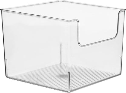 iDesign Open-Front Storage Bin, Clear | Kitchen, Pantry, Bathroom, Home Office, Made in USA