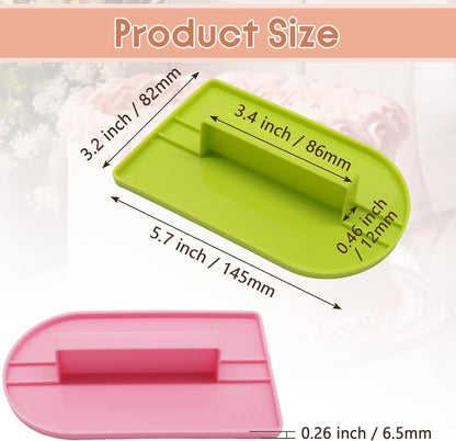 Bonsicoky 2 Pack Fondant Smoothing, Green & Pink