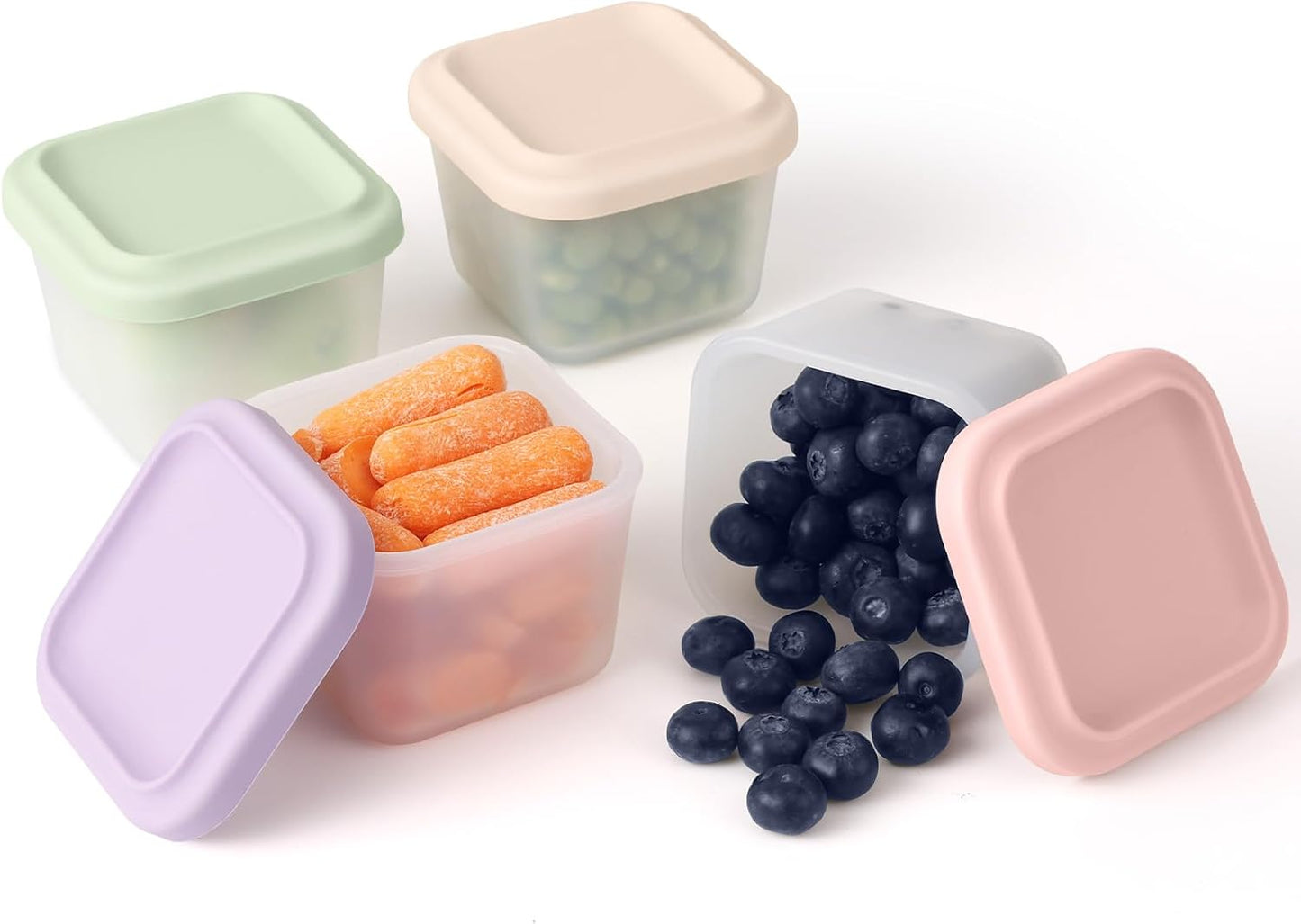 8 Pack 9 oz Silicone Snack Container for Kids, Reusable Silicone Food Storage Containers with Lid, Meal Prep Storage for Fruit, Kids Lunch Box for Travel, Home (Multicolor 8 Pack)