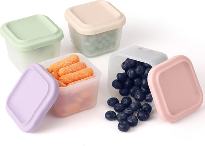8 Pack 9 oz Silicone Snack Container for Kids, Reusable Silicone Food Storage Containers with Lid, Meal Prep Storage for Fruit, Kids Lunch Box for Travel, Home (Multicolor 8 Pack)